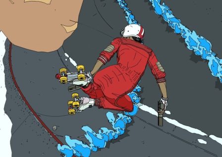 Rollerdrome-screenshot-showing-the-player-character-pulling-off-a-trick-as-they-dodge-a-missile.jpg
