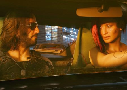 Johnny-Silverhand-and-female-V-sitting-in-a-car-looking-at-each-other-in-Cyberpunk-2077.jpg