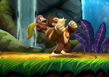 Donkey-Kong-Country-Returns-HD-screenshot-showing-Dixie-and-DK-celebrating-at-the-start-of-a-level.jpg