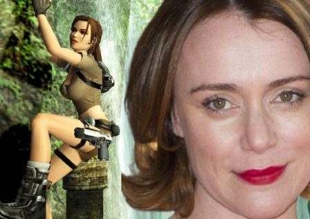 Lara-Croft-from-Tomb-Raider-Legend-climbing-up-the-side-of-a-waterfall-with-an-image-of-Keeley-Hawes-overlaid-on-top-and-to-the-right.jpg