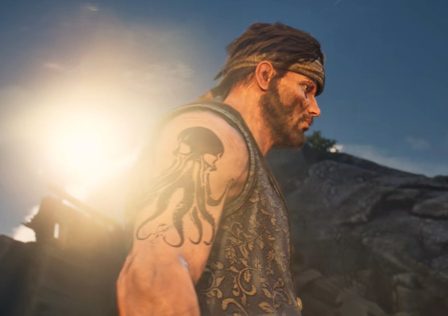 Windrose-image-showing-a-washed-up-pirate-with-a-large-kraken-tattoo-on-his-arm.-the-sun-is-rising-behind-him.jpg